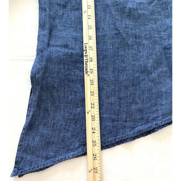 VTG IC Collection Lagenlook Asymmetrical Linen Chambray Zip Shirt Skirt Set XL - Picture 4 of 14